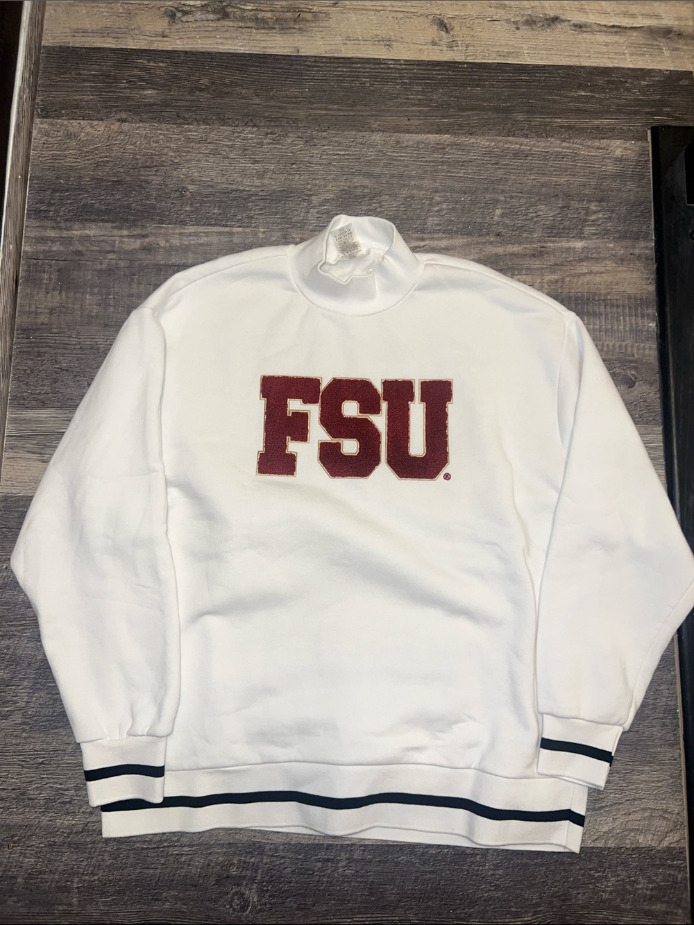 Gameday Couture FSU Seminoles Mock Neck Crewneck Sweatshirt White XL